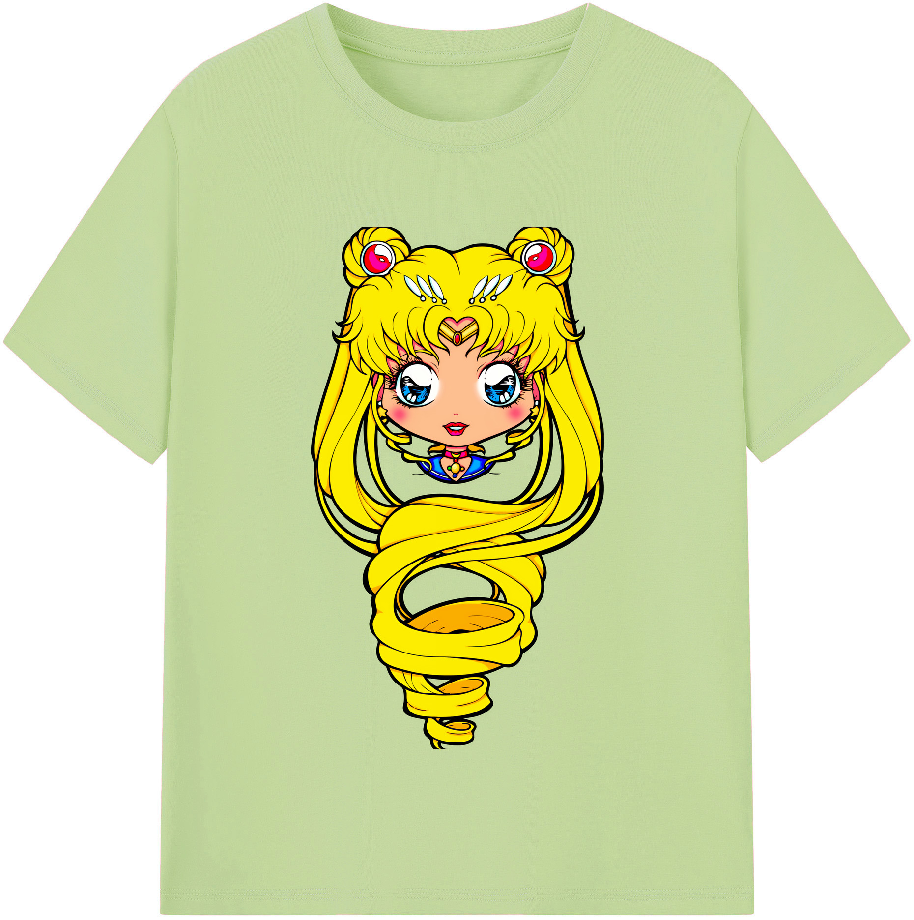 （画像用） 美少女戦士セーラームーン 月野 うさぎ つきの うさぎ Sailor Moon Tsukino Usagi 綿100％半袖Tシャツ（フロントプリント）